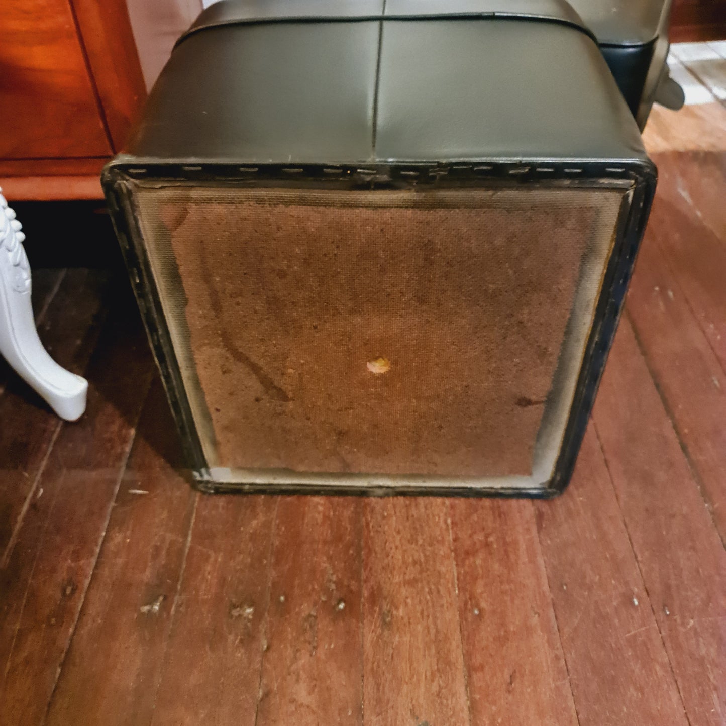 Vinyl Stool Footrest Pouffe Footstool 60's Vintage