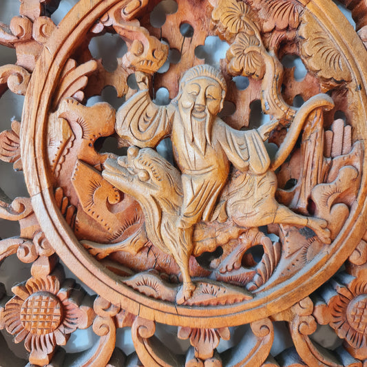 Carved Wood Panel Asian Antique Chinese