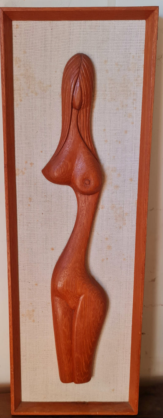 Teak Artwork Vintage Nude 1960