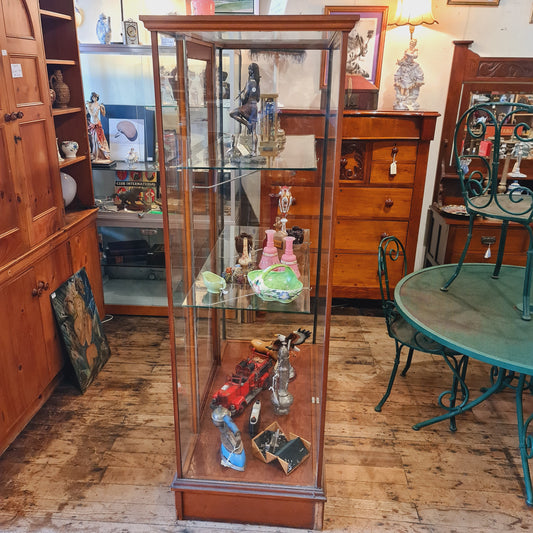 Antique Glass Display Cabinet with Wooden Frame made by Boston Co