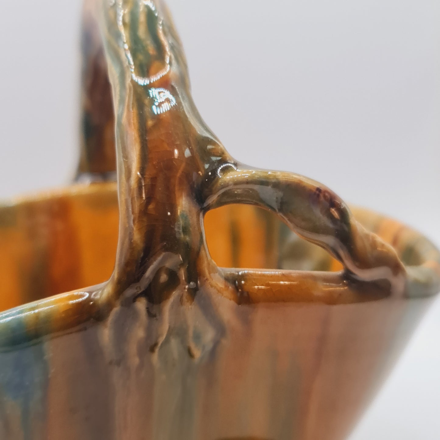 John Campbell Pottery Basket Australian Pottery