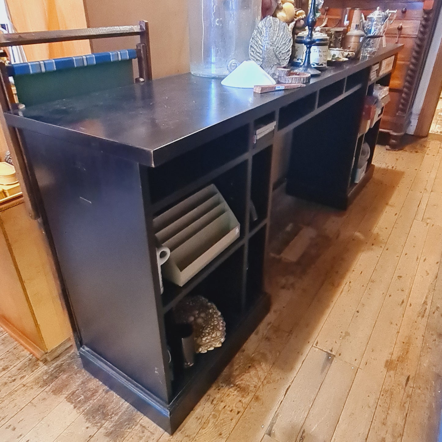 Modern Black Standing Desk with Huge Storage