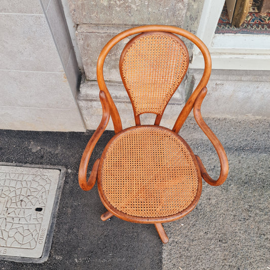 Bentwood Thonet Style Vintage Desk Chair with Swivel