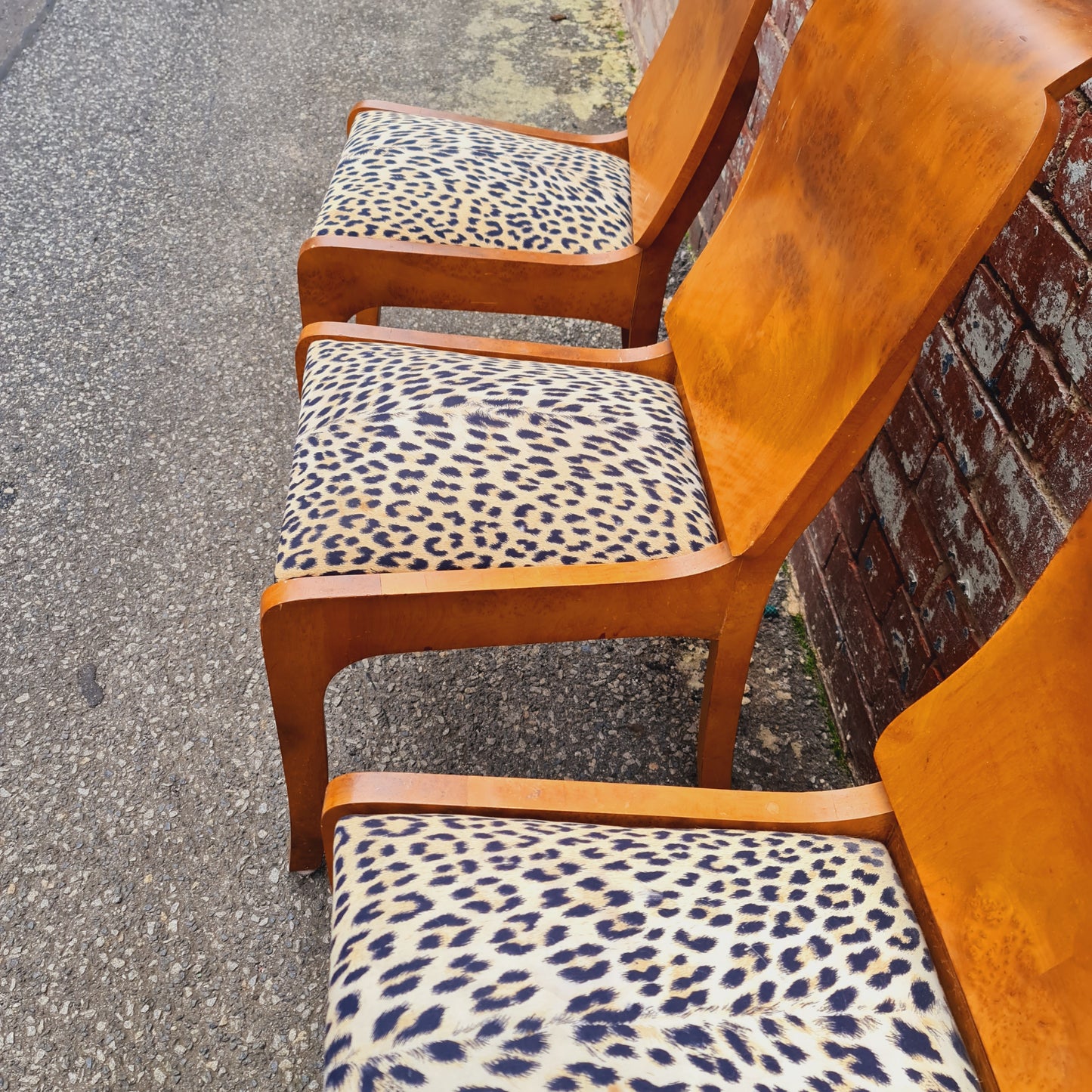 Deco Dining Chairs Six 6 Birds Eye Maple For Repair