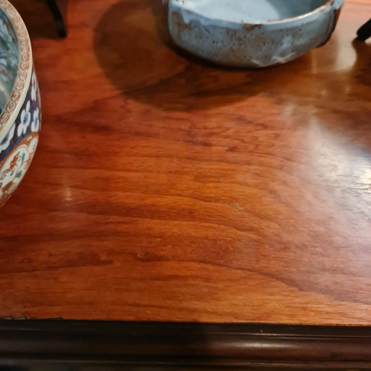 Antique Bureau Cabinet Incorporating Red Leather Top Desk