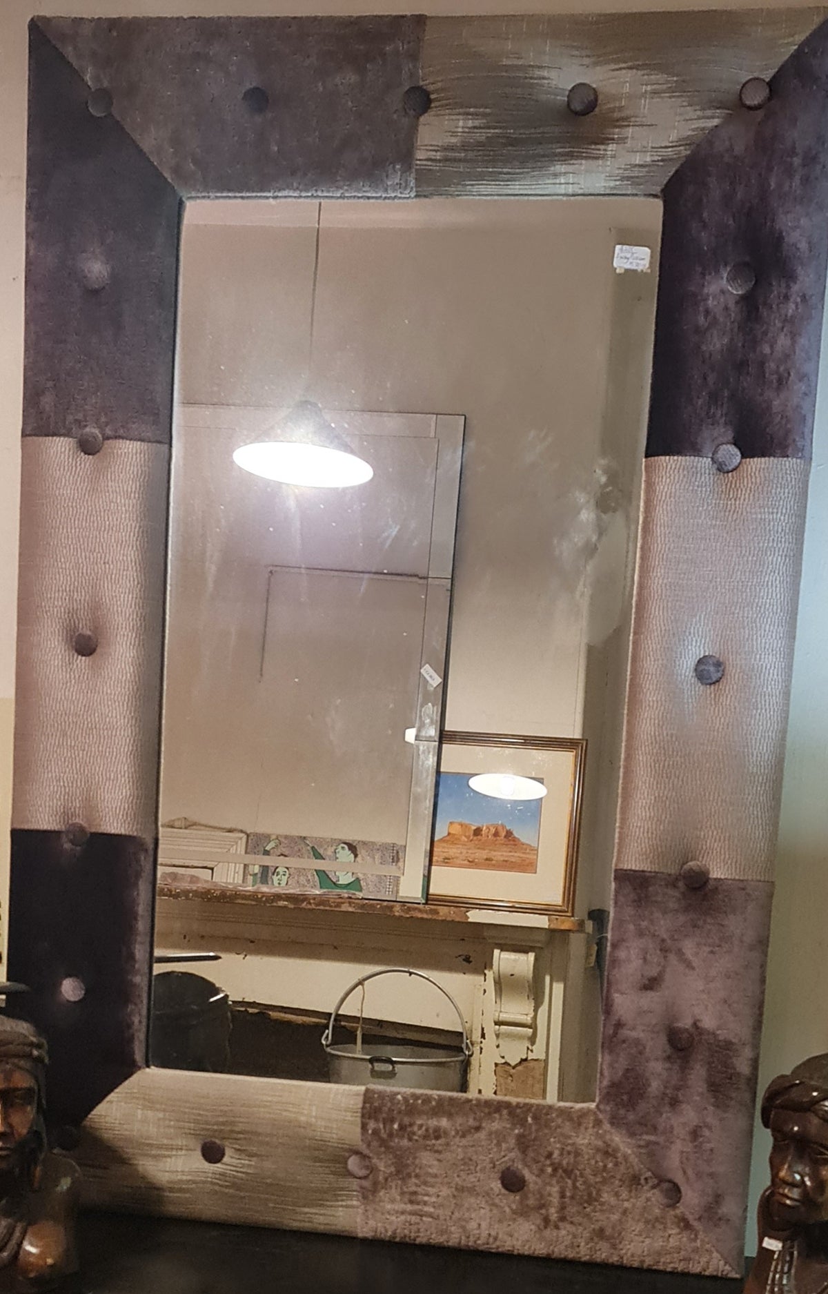 Jimmy Possum Framed Mirror Velvet Buttoned