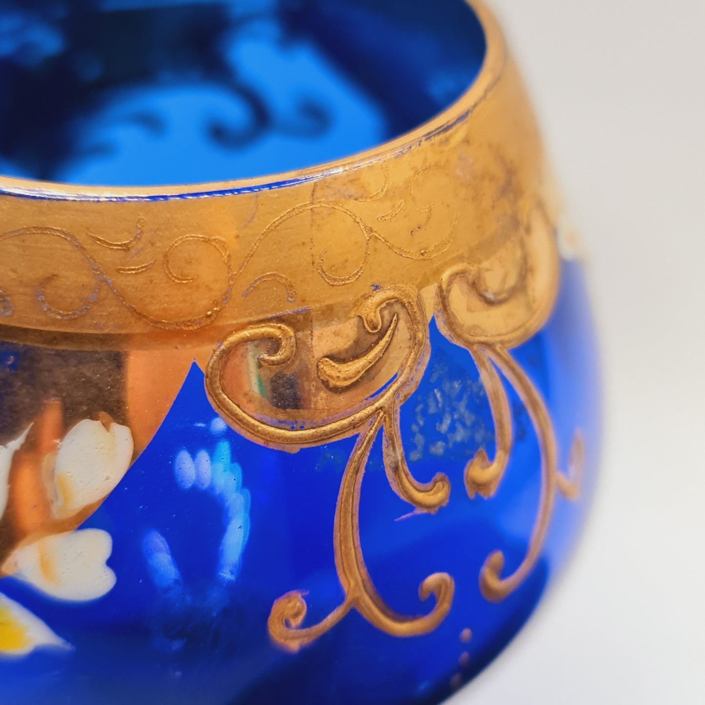 Italian Gilt Glass Goblet and Saucer
