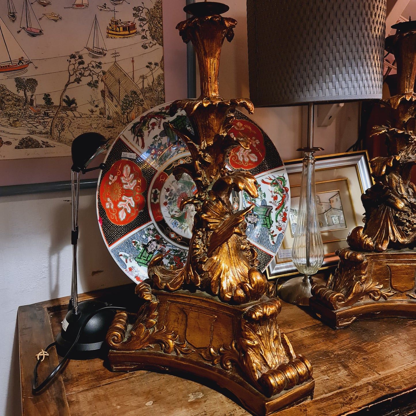 Pair of Candlesticks in the Rococo Style Reproduction