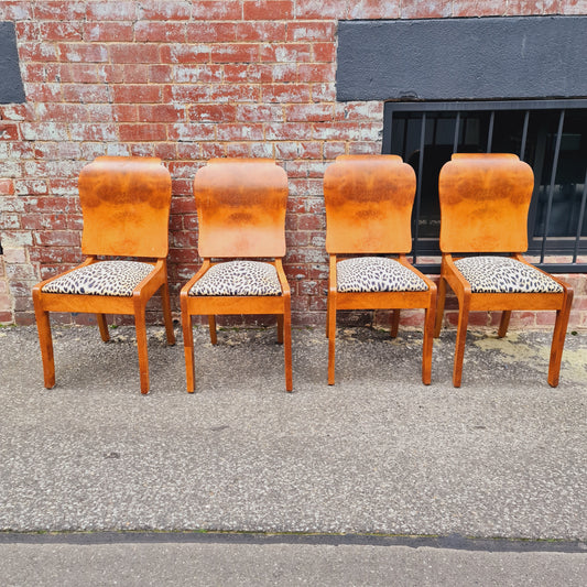 Deco Dining Chairs Six 6 Birds Eye Maple For Repair