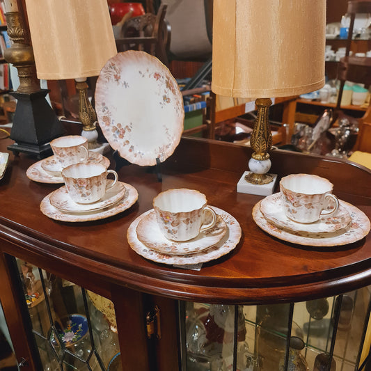 Doulton Burslem Cup Saucer Plate Trio Tea Set English China Set of 4.