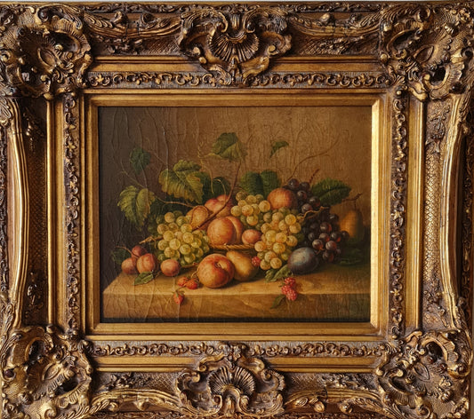 Gilt Framed Picture in the Antique Style with a Carved Frame