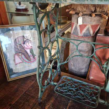 Antique Sewing Macine Base with Marble Top for your Garden Kitchen or Conservatory