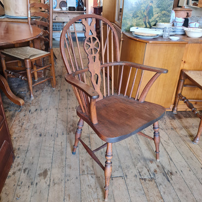 Chair Colonial Antique Windsor Back Arms Armchair