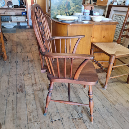 Chair Colonial Antique Windsor Back Arms Armchair