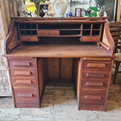 Vintage Roll Top Desk in the style of Cutler