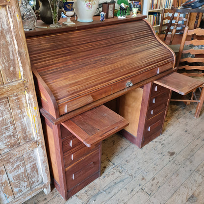Vintage Roll Top Desk in the style of Cutler