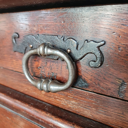 French Jam or Pantry Cabinet Antique Oak Linen