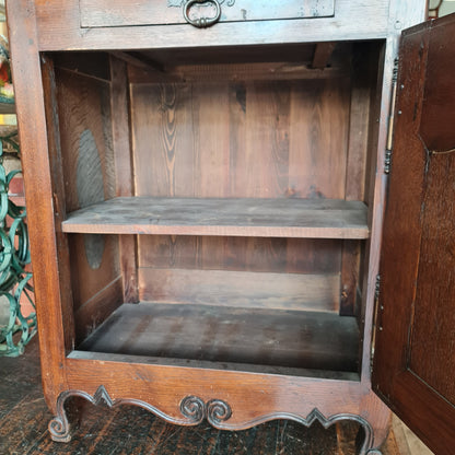 French Jam or Pantry Cabinet Antique Oak Linen