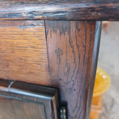 French Jam or Pantry Cabinet Antique Oak Linen