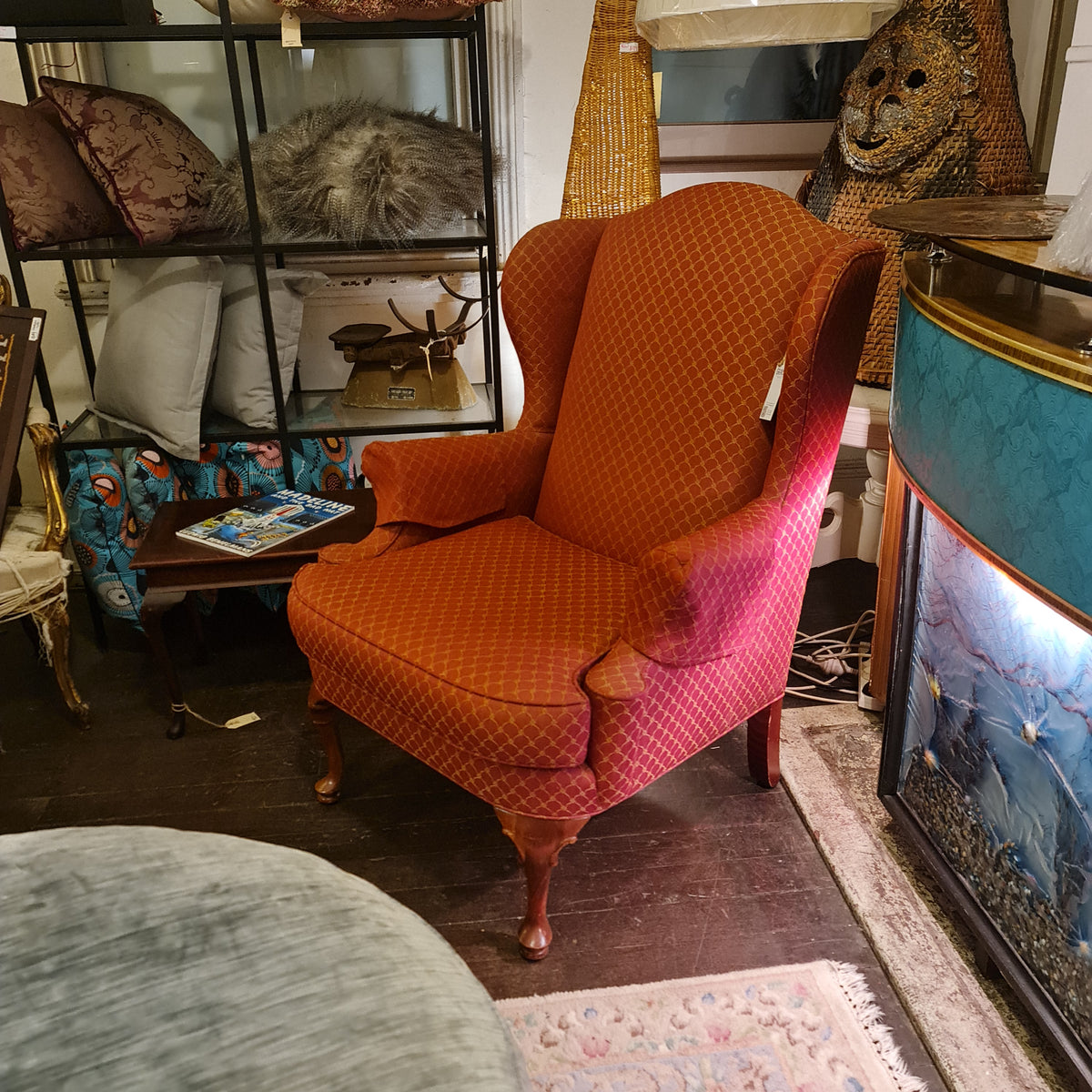 Wingback Fabric Upholstered Armchair