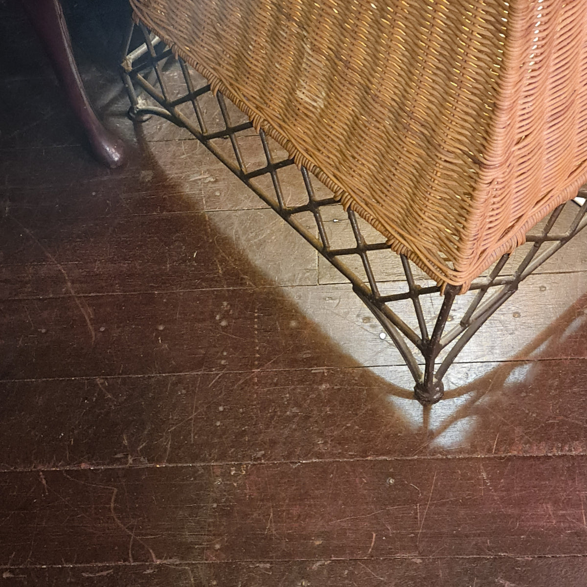 Woven Cane Standard Lamp with Tapered Mr Curly Top