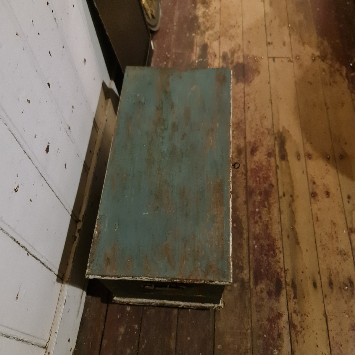 Painted Trunk Antique with Candle Drawer Small