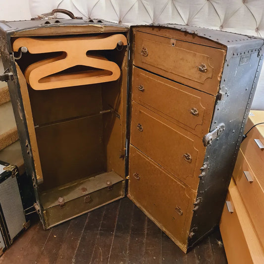 Cabin Trunk Fitted Railway Ship Shipping Liner Antique Vintage Reduced