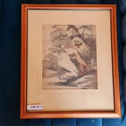 Drawing Sketch Farm Picture Original George Morland England Original