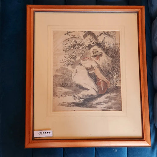 Drawing Sketch Farm Picture Original George Morland England Original
