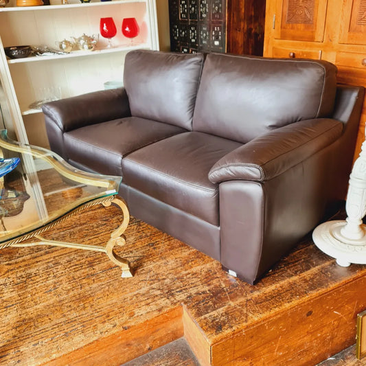Couch Leather IMG Amalfi Brown Chocolate Modern