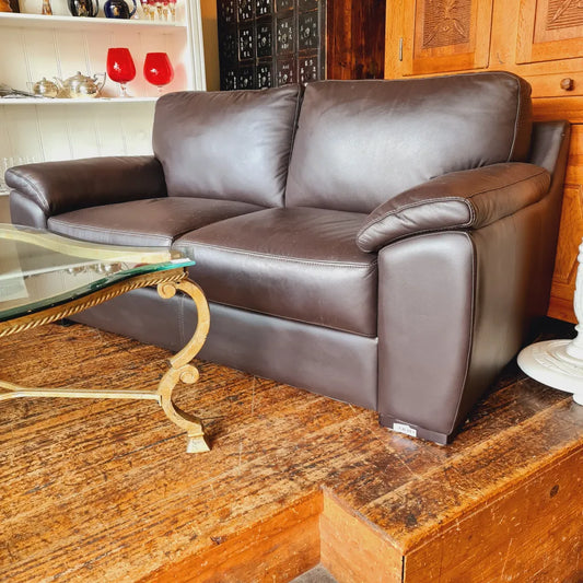Couch Leather IMG Amalfi Brown Chocolate Modern