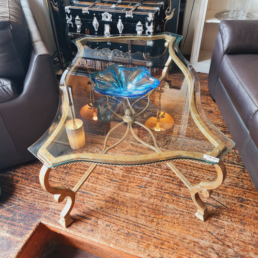 Coffee Table Rectangle Glass Gilt Baroque Antique Style