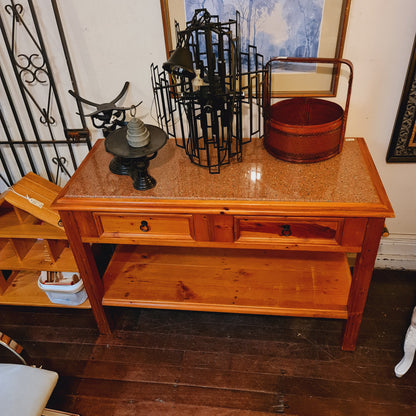 Marble Top Bar Bench Kitchen Food Prep