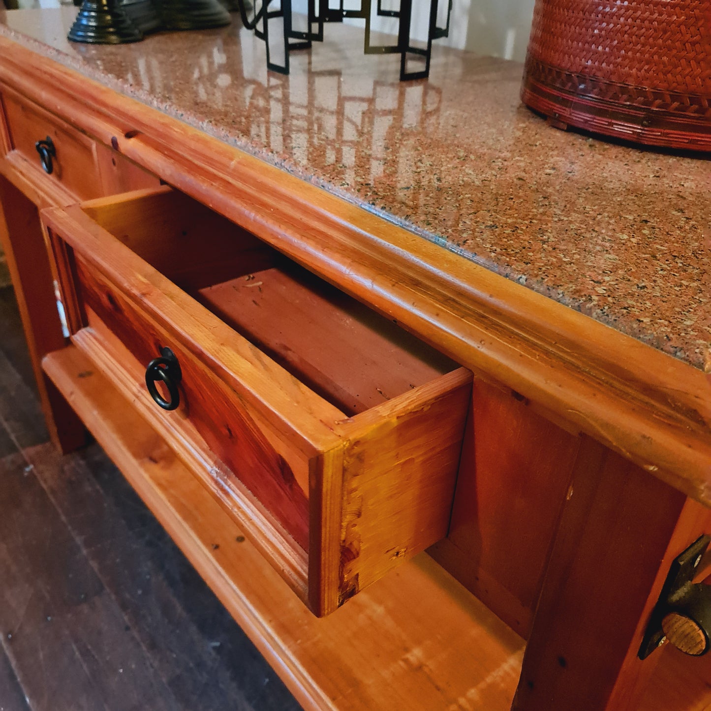 Marble Top Bar Bench Kitchen Food Prep