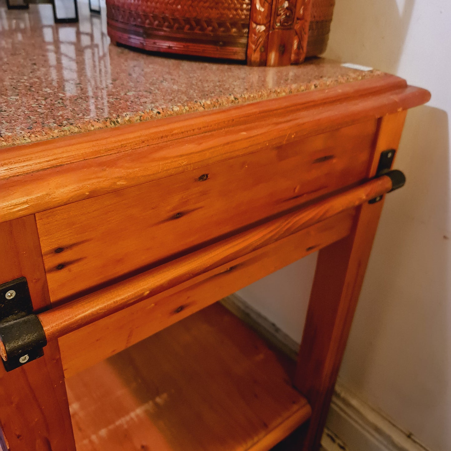 Marble Top Bar Bench Kitchen Food Prep