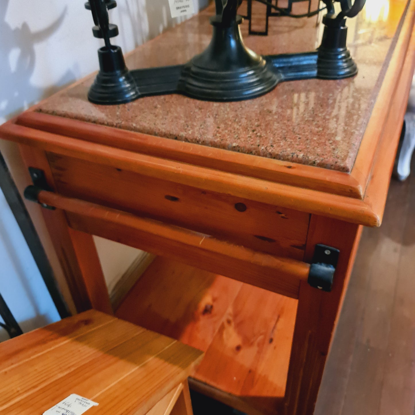 Marble Top Bar Bench Kitchen Food Prep