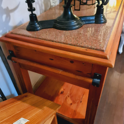 Marble Top Bar Bench Kitchen Food Prep