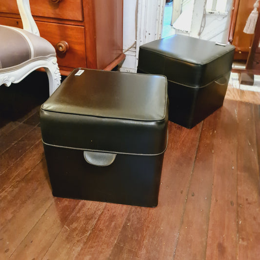 Vinyl Stool Footrest Pouffe Footstool 60's Vintage
