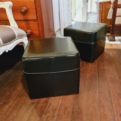 Vinyl Stool Footrest Pouffe Footstool 60's Vintage