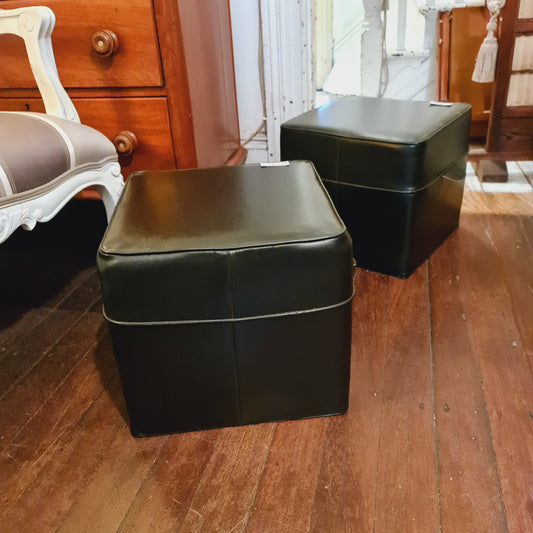 Vinyl Stool Footrest Pouffe Footstool 60's Vintage
