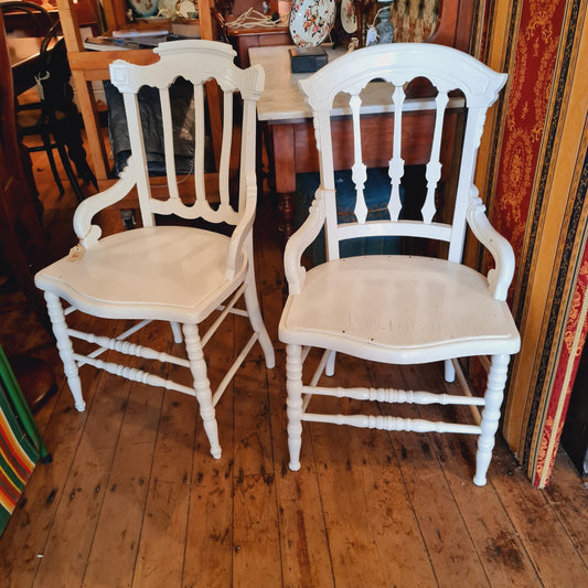 Armchair Wooden Antique One Pair