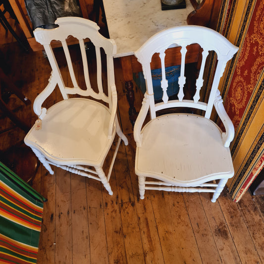 Armchair Wooden Antique One Pair