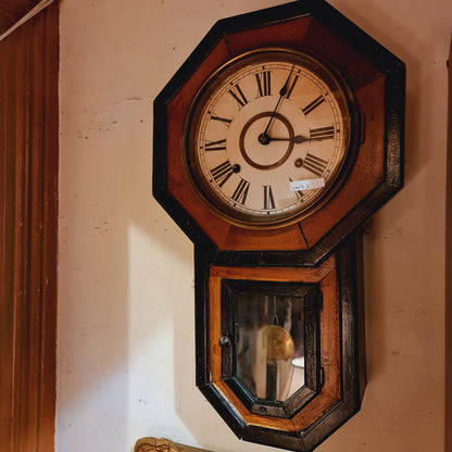 Clock Wall Wood Framed Antique