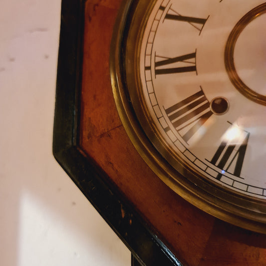 Clock Wall Wood Framed Antique