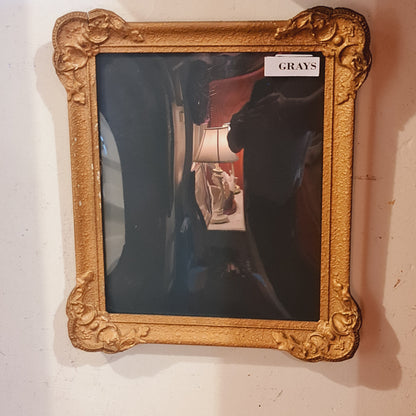Picture Frame Gilt Convex Glass Antique