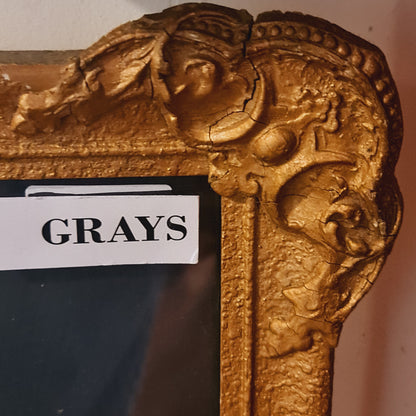Picture Frame Gilt Convex Glass Antique