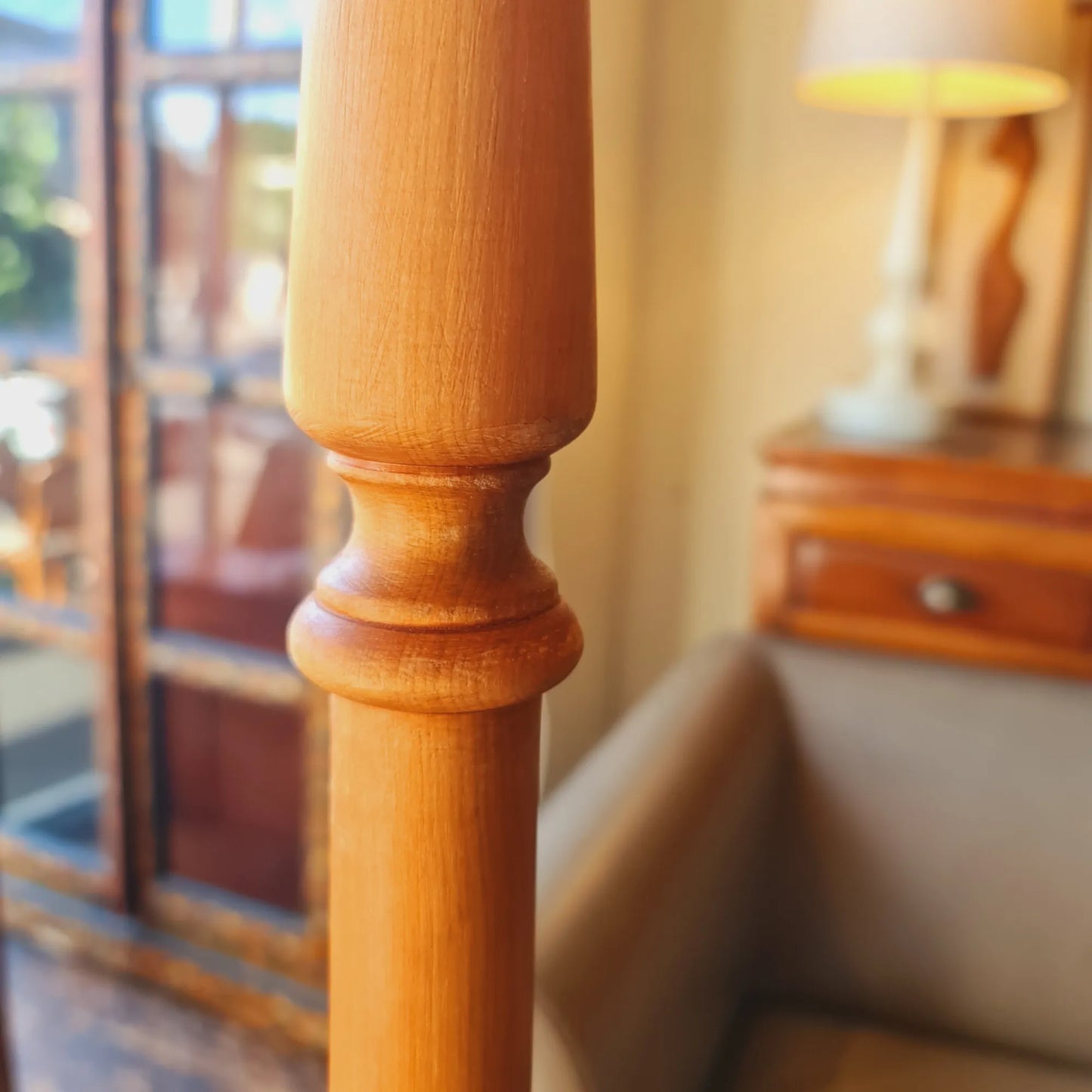 Vintage Standard Lamp — 1960s Style with Timber Finish
