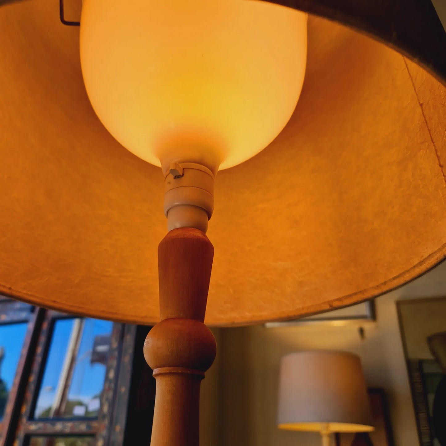 Vintage Standard Lamp — 1960s Style with Timber Finish