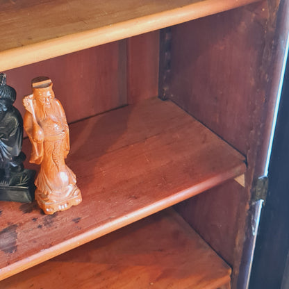 Antique Australian Cedar Bookcase with Two Glass Doors