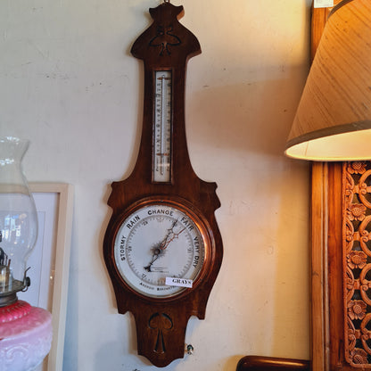 Antique Barometer with Thermometer by James Lucking England Victorian